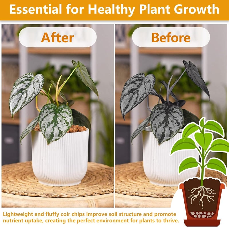 Legigo 2 Pack Coco Coir Chips for Plants- 2.2 LB 100% Organic Coconut Chips Brick Potting Mix with Low EC & PH Balance, Coconut Husk Substrate Coco Husk Mulch for Garden, Planting, Orchid and Soil Mix - Image 4